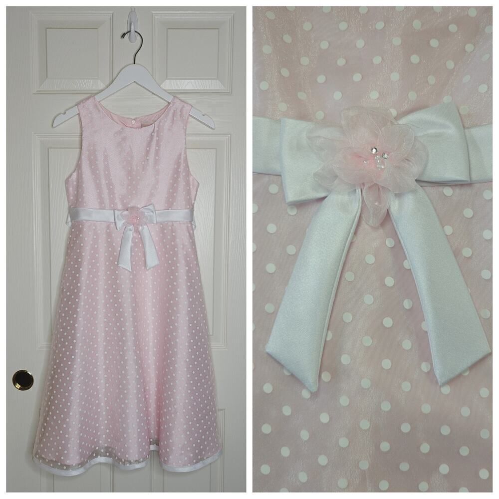 Girl's Jenny & Me polka dot princess dress sz 16